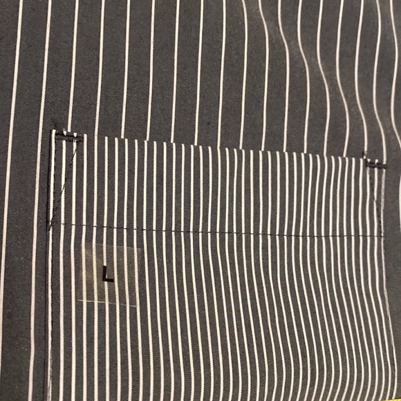 Mens EXPRESS L/S Button Down! Vertical Stripes! Dress Shirt LARGE Brand NEW!🔥🎄 - Picture 7 of 15